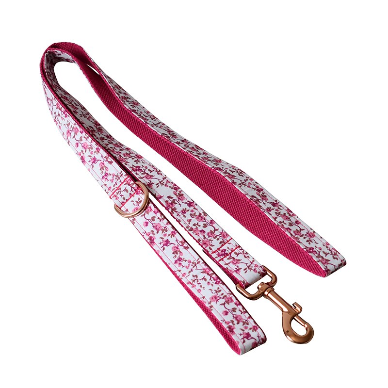Pink Flower Collar and Lead Set